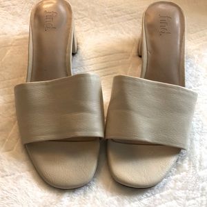 Nude/ cream block heel sandals